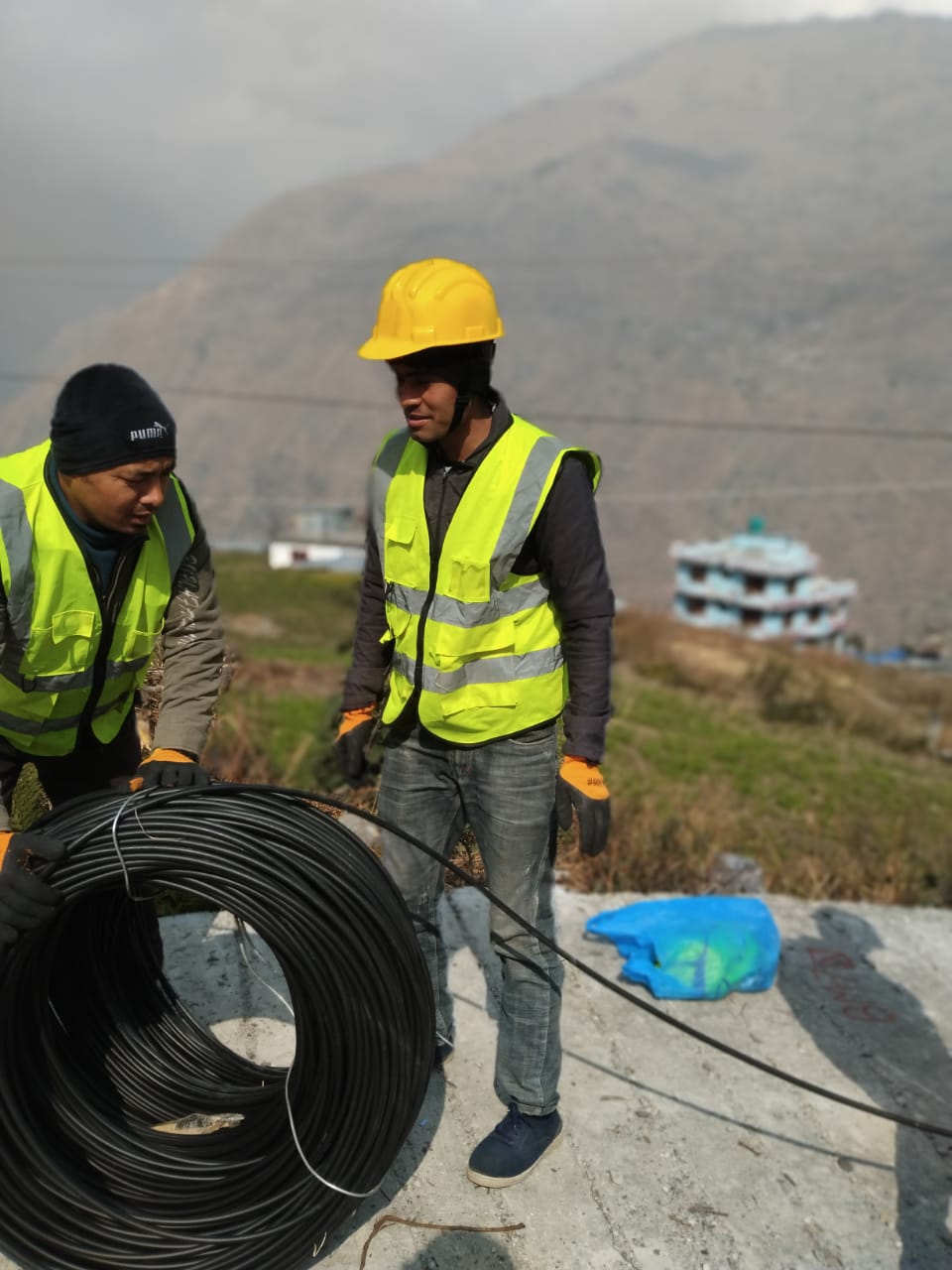 Optical Fiber Cable installation in Nepal 